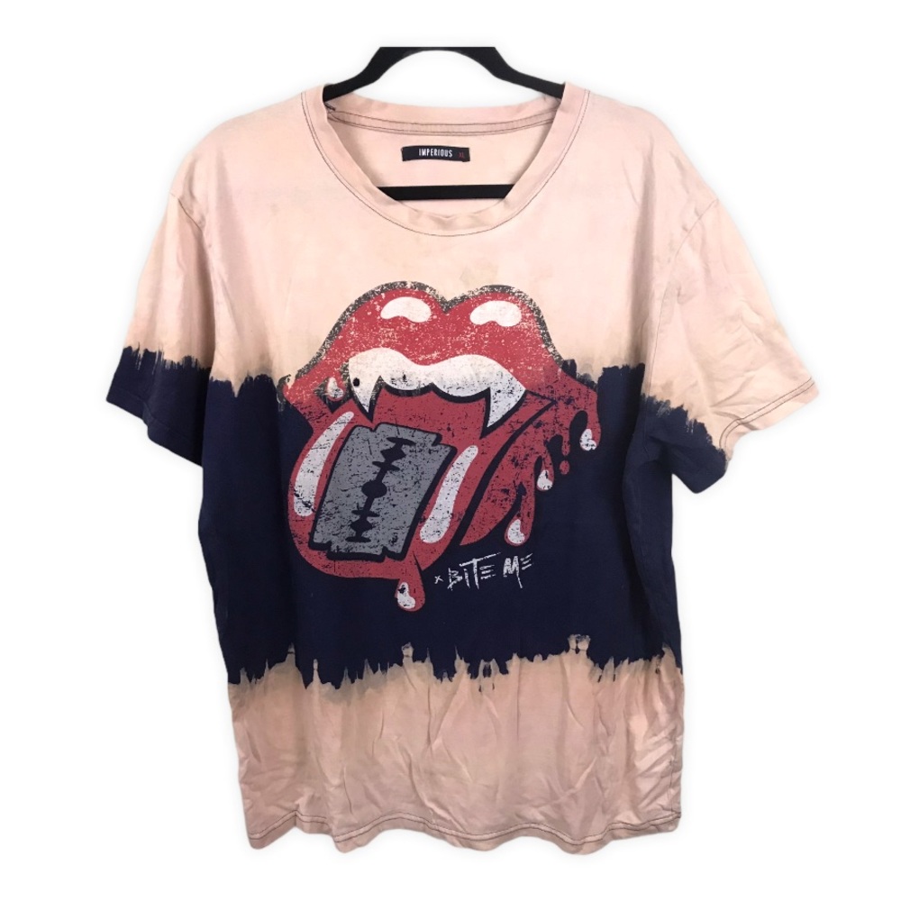 Rolling Stones BITE ME Tongue Tie Dye Tee